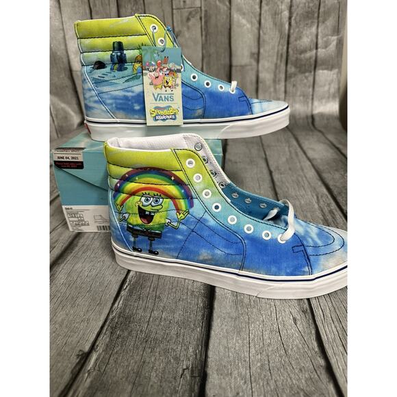 Vans Off The Wall Men\'s X SpongeBob SquarePants Imaginaaation Sk8-Hi Shoes Sz 12
